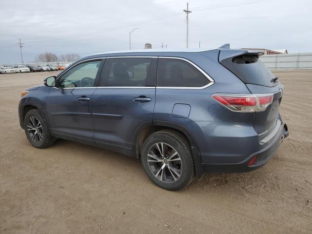 5TDJKRFH4GS257248 - 2016 TOYOTA HIGHLANDER XLE BLUE photo 2