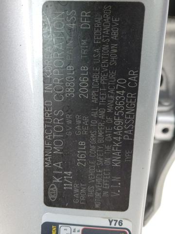 KNAFK4A69F5363470 - 2015 KIA FORTE LX SILVER photo 12