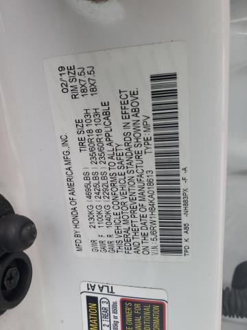 5J6RW1H84KA018613 - 2019 HONDA CR-V EXL WHITE photo 14