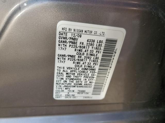 JN8AS5MT9AW504033 - 2010 NISSAN ROGUE S GRAY photo 13