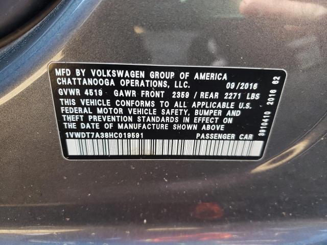 1VWDT7A38HC019591 - 2017 VOLKSWAGEN PASSAT R-LINE Boz foto 12