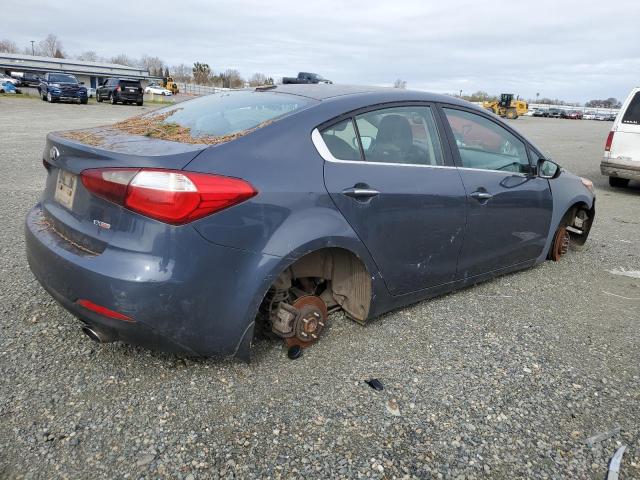 KNAFX4A80E5127968 - 2014 KIA FORTE EX BLUE photo 3