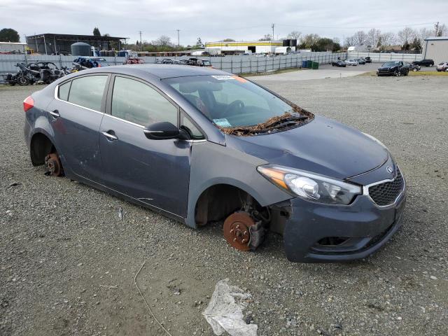 KNAFX4A80E5127968 - 2014 KIA FORTE EX BLUE photo 4