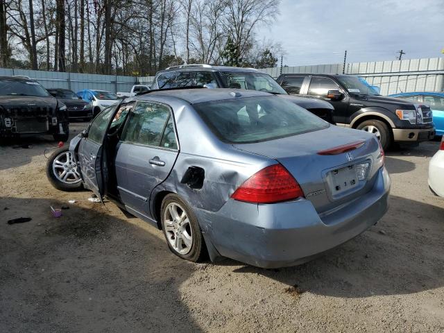 1HGCM56887A166879 - 2007 HONDA ACCORD EX BLUE photo 2