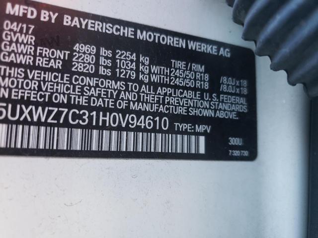 5UXWZ7C31H0V94610 - 2017 BMW X3 SDRIVE28I WHITE photo 13