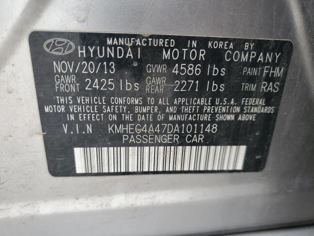 KMHEC4A47DA101148 - 2013 HYUNDAI SONATA HYBRID SILVER photo 12