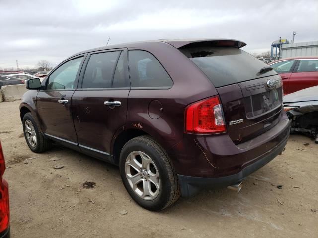 2FMDK3JC8BBA30494 - 2011 FORD EDGE SEL BURGUNDY photo 2