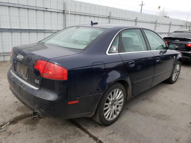 WAUDH78E36A112424 - 2006 AUDI A4 3.2 QUATTRO BLUE photo 3