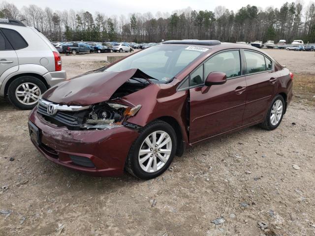 19XFB2F87CE053562 - 2012 HONDA CIVIC EX BURGUNDY photo 1