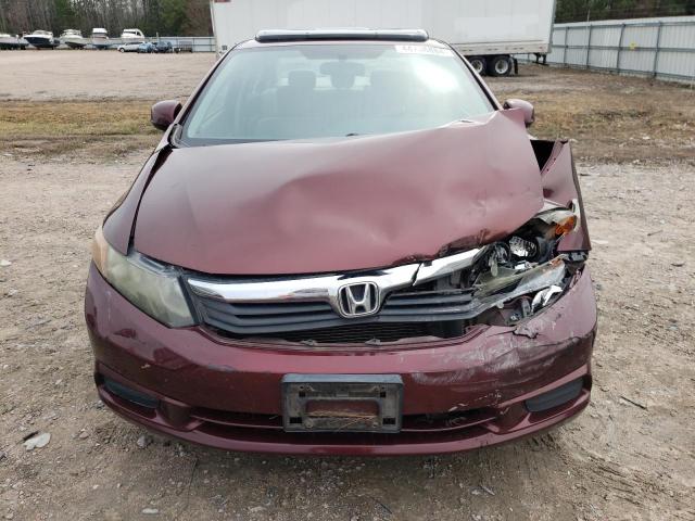 19XFB2F87CE053562 - 2012 HONDA CIVIC EX BURGUNDY photo 5