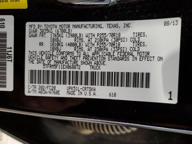 5TFRM5F11EX068072 - 2014 TOYOTA TUNDRA DOUBLE CAB SR/SR5 GRAY photo 12