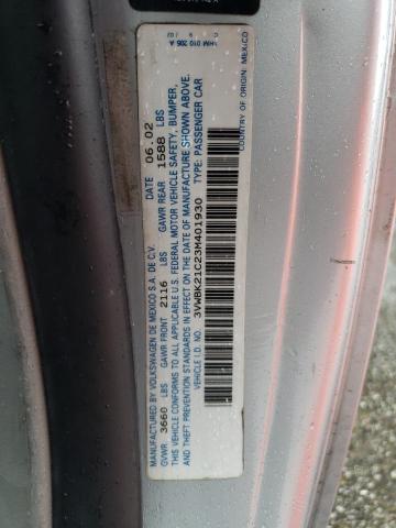 3VWBK21C23M401930 - 2003 VOLKSWAGEN NEW BEETLE GL 银色 照片 13