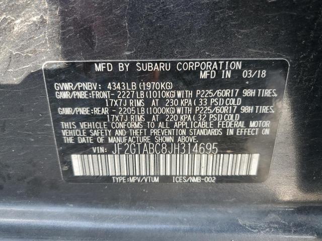 JF2GTABC8JH314695 - 2018 SUBARU CROSSTREK PREMIUM 灰色 照片 13