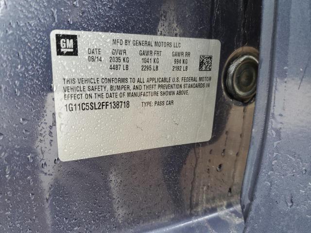 1G11C5SL2FF138718 - 2015 CHEVROLET MALIBU 1LT BLUE photo 12