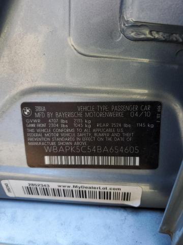 WBAPK5C54BA654605 - 2011 BMW 328 XI SULEV SILVER photo 12