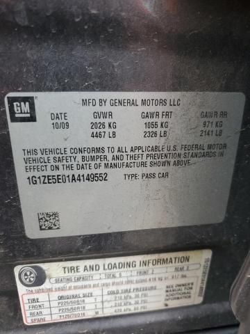 1G1ZE5E01A4149552 - 2010 CHEVROLET MALIBU LTZ ნაცრისფერი ფოტო 12