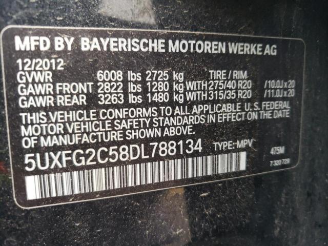 5UXFG2C58DL788134 - 2013 BMW X6 XDRIVE35I BLACK photo 13