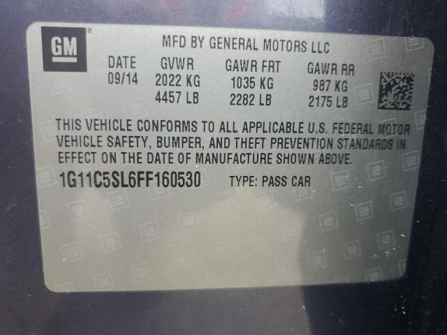 1G11C5SL6FF160530 - 2015 CHEVROLET MALIBU 1LT BLUE photo 12