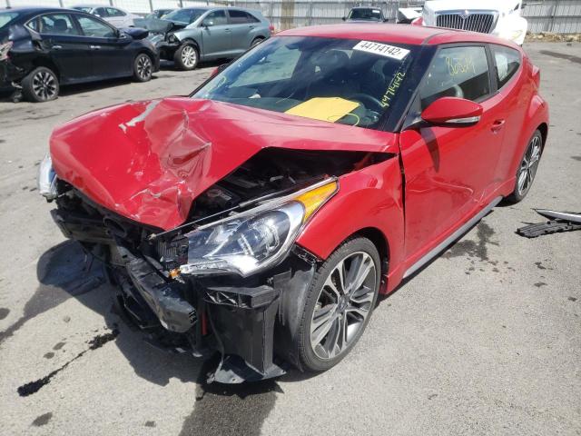 KMHTC6AE7GU297106 - 2016 HYUNDAI VELOSTER TURBO RED photo 2