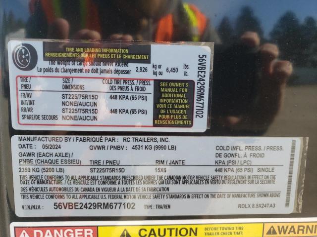 56VBE2429RM677102 - 2024 UTILITY TRAILER BLACK photo 10