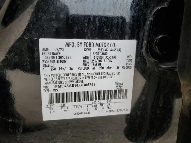 1FM5K8AB9LGB85753 - 2020 FORD EXPLORER POLICE INTERCEPTOR Qara foto 14