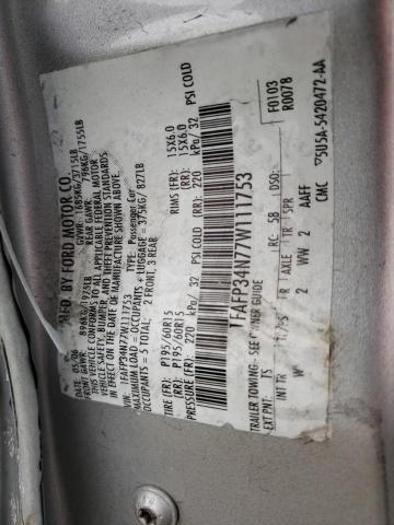 1FAFP34N77W111753 - 2007 FORD FOCUS ZX4 SILVER photo 12