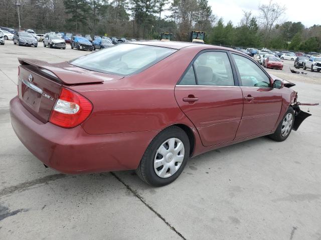 4T1BE32K22U063070 - 2002 TOYOTA CAMRY LE RED photo 3