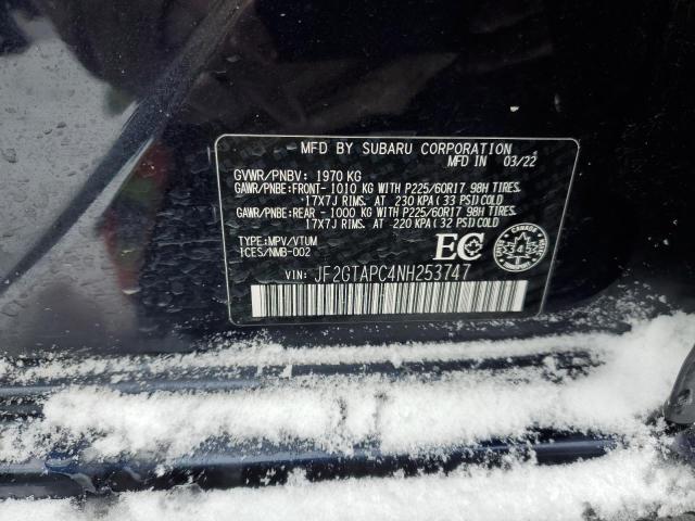 JF2GTAPC4NH253747 - 2022 SUBARU CROSSTREK PREMIUM BLUE photo 14