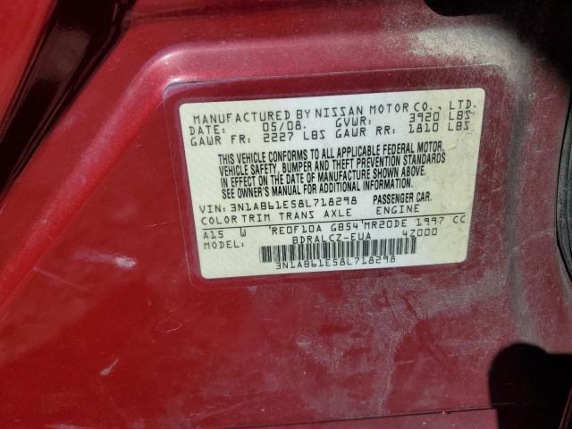 3N1AB61E58L718298 - 2008 NISSAN SENTRA 2.0 RED photo 12