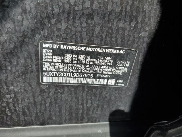 5UXTY3C01L9D67915 - 2020 BMW X3 SDRIVE30I BLACK photo 13