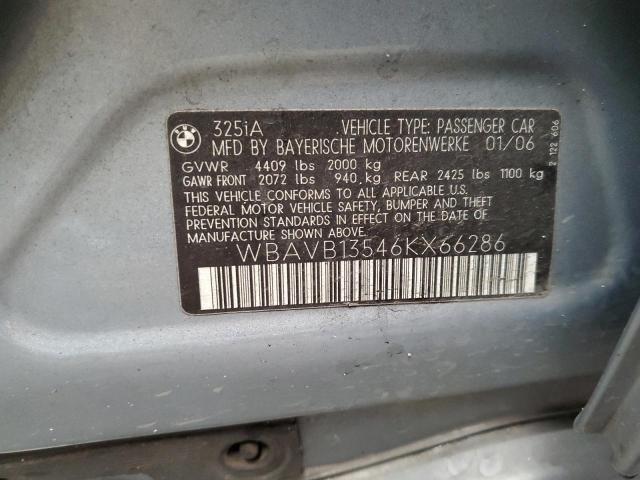 WBAVB13546KX66286 - 2006 BMW 3 SERIES I GRAY photo 12