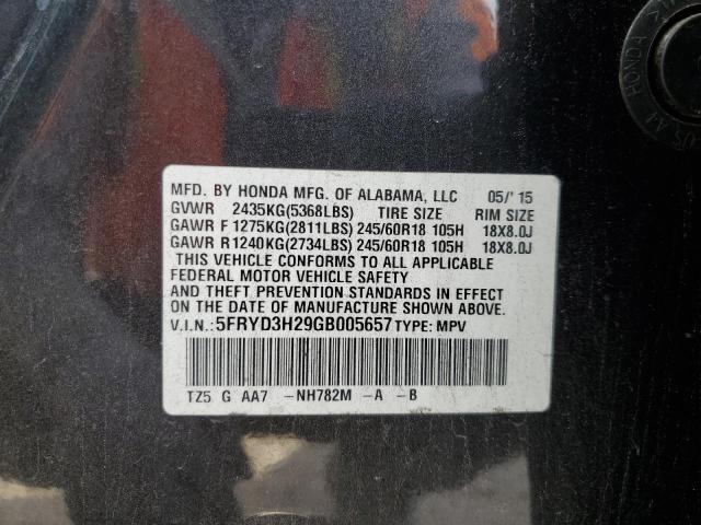 5FRYD3H29GB005657 - 2016 ACURA MDX GRAY photo 14