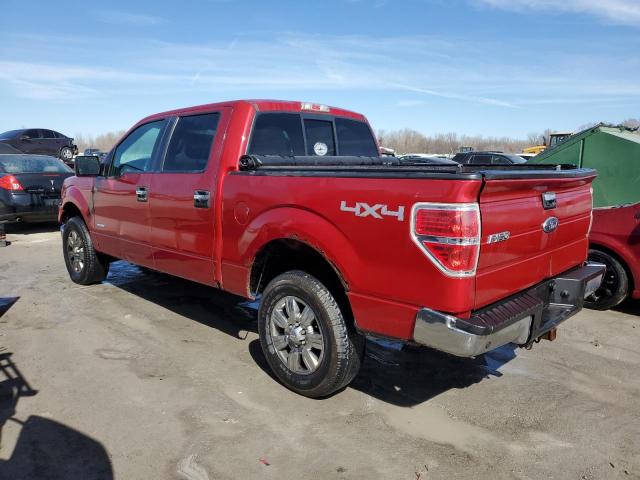 1FTFW1ET3CKD95740 - 2012 FORD F150 SUPERCREW RED photo 2