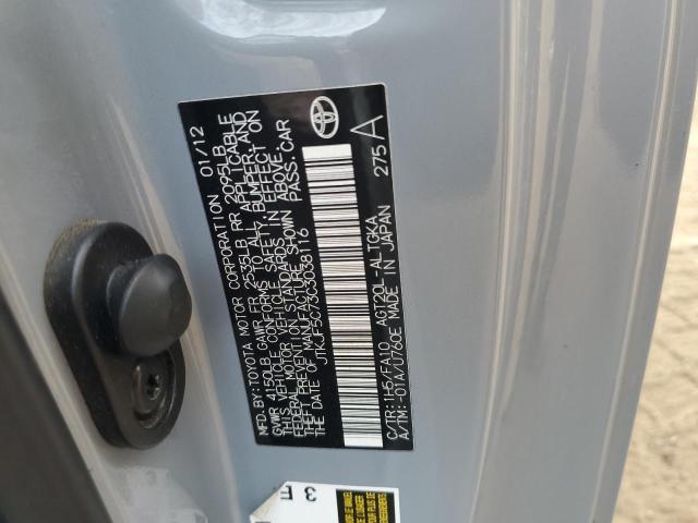 JTKJF5C73C3038116 - 2012 TOYOTA SCION TC GRAY photo 12