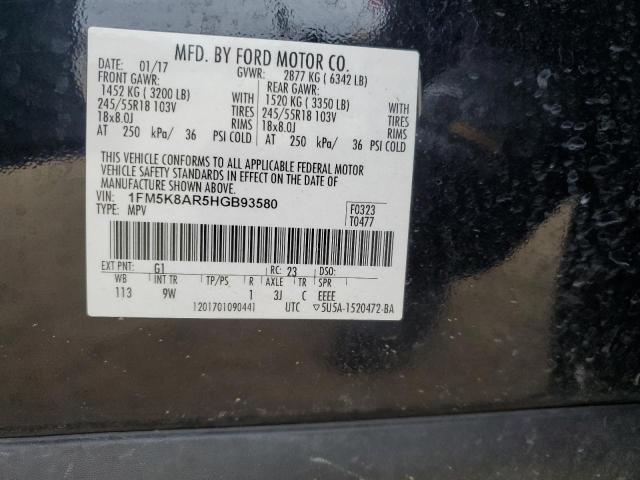 1FM5K8AR5HGB93580 - 2017 FORD EXPLORER POLICE INTERCEPTOR Qara foto 14