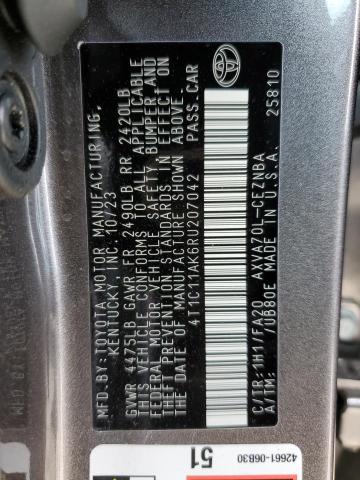 4T1C11AK6RU207042 - 2024 TOYOTA CAMRY LE GRAY photo 12