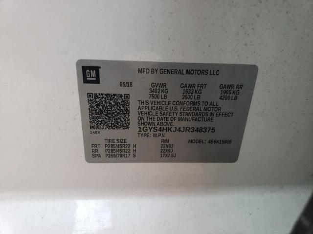 1GYS4HKJ4JR348375 - 2018 CADILLAC ESCALADE ESV LUXURY WHITE photo 13