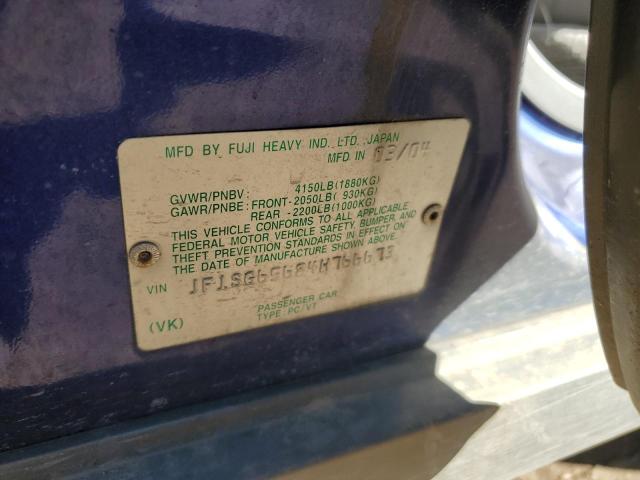 JF1SG65684H766673 - 2004 SUBARU FORESTER 2.5XS Bleu photo 12