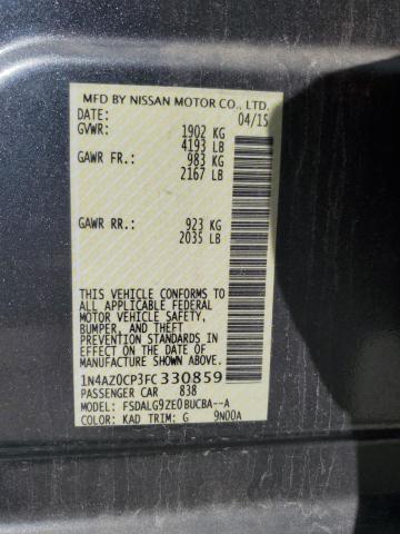 1N4AZ0CP3FC330859 - 2015 NISSAN LEAF S GRAY photo 13