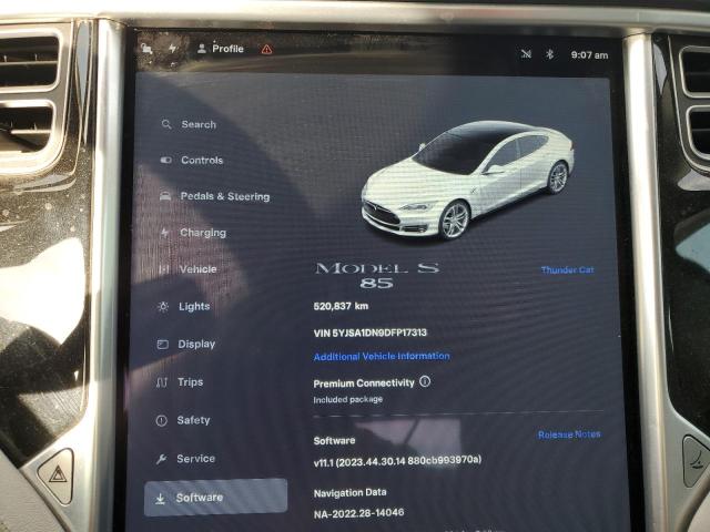 5YJSA1DN9DFP17313 - 2013 TESLA MODEL S WHITE photo 9