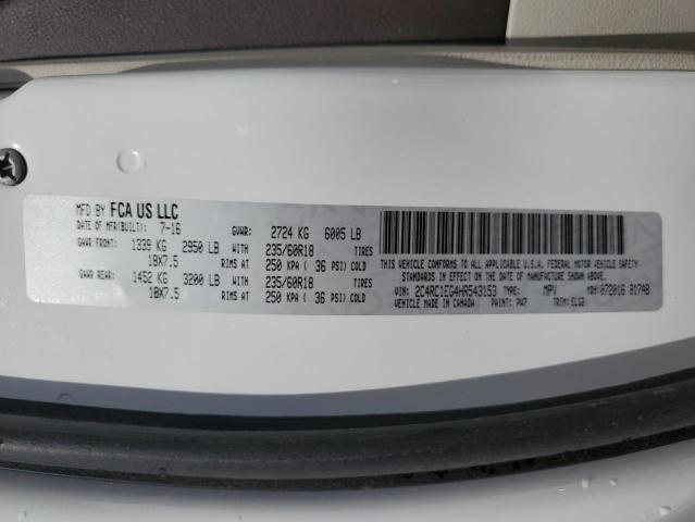 2C4RC1EG4HR543153 - 2017 CHRYSLER PACIFICA TOURING L PLUS WHITE photo 13