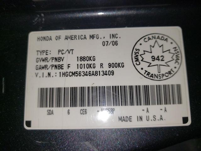 1HGCM56346A813409 - 2006 HONDA ACCORD SE GRAY photo 12