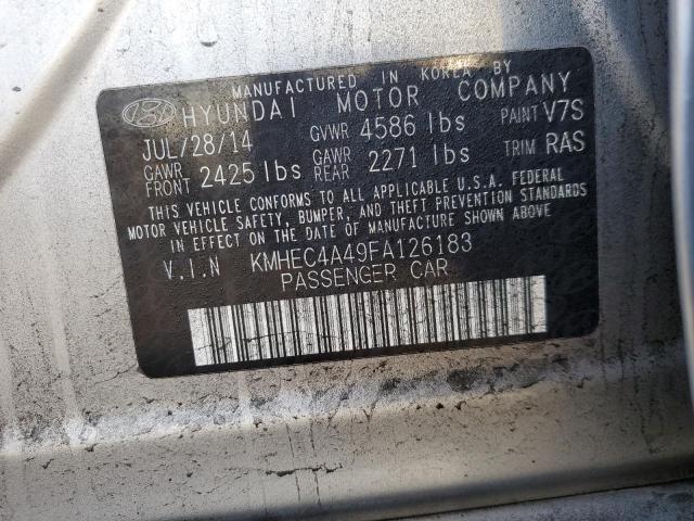 KMHEC4A49FA126183 - 2015 HYUNDAI SONATA HYBRID SILVER photo 12