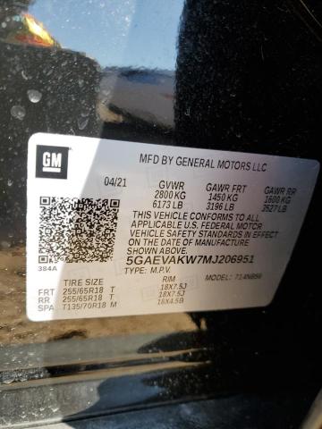 5GAEVAKW7MJ206951 - 2021 BUICK ENCLAVE ESSENCE 黑色 照片 13