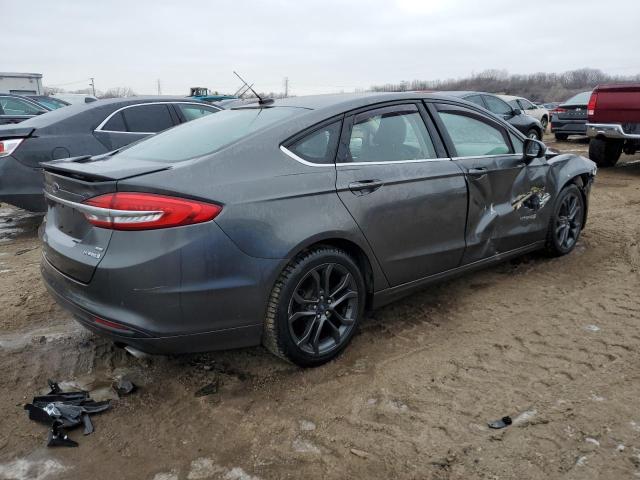 3FA6P0LU3JR239781 - 2018 FORD FUSION SE HYBRID CHARCOAL photo 3