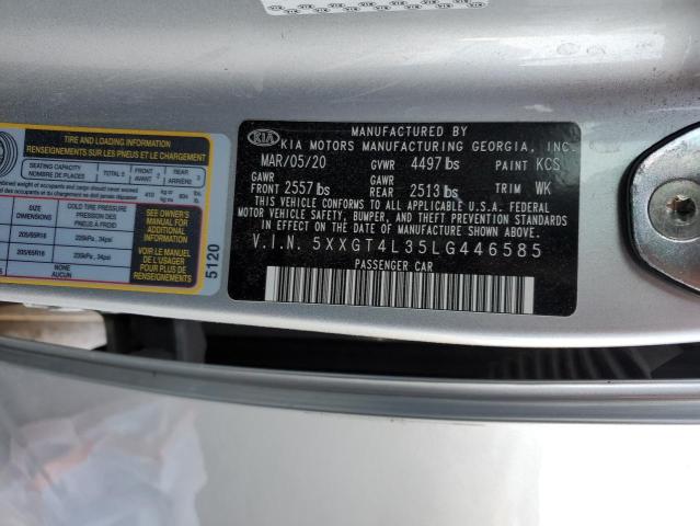 5XXGT4L35LG446585 - 2020 KIA OPTIMA LX SILVER photo 12