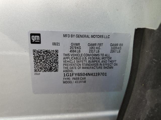 1G1FY6S04N4119701 - 2022 CHEVROLET BOLT EUV LT SILVER photo 13