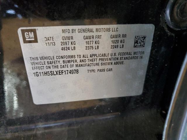 1G11H5SLXEF174978 - 2014 CHEVROLET MALIBU LTZ BLACK photo 12