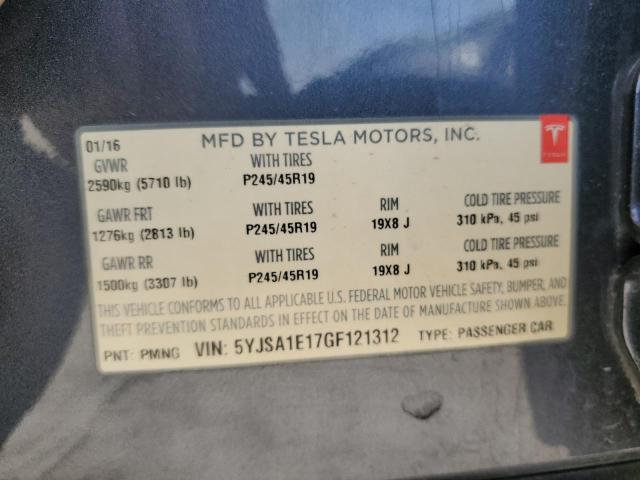 5YJSA1E17GF121312 - 2016 TESLA MODEL S Boz foto 12