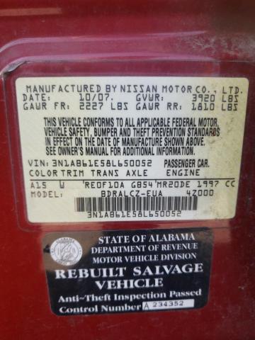 3N1AB61E58L650052 - 2008 NISSAN SENTRA 2.0 RED photo 13